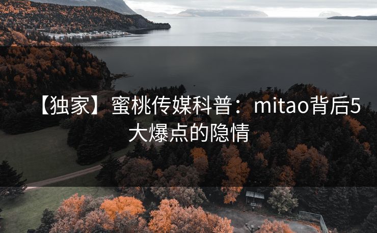【独家】蜜桃传媒科普：mitao背后5大爆点的隐情